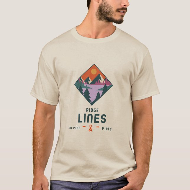 Camiseta Ridge Lines Alpino Pines Dolomite Caminhando (Frente)