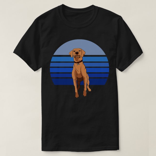 Camiseta Ridgeback de Cachorro Retro Azul (Frente do Design)