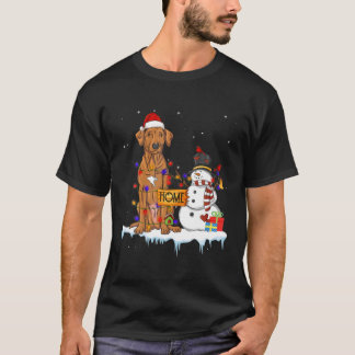 Camiseta Ridgeback Engraçado Cão de Natal Cachorro de Neve