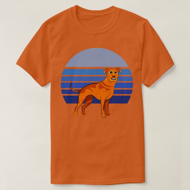 Camiseta Ridgeback Ridgeback Cão Retro Azul 1 (Frente do Design)