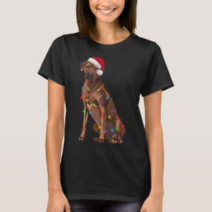 Camiseta Ridgeback Ridgeback Natal Luzes Xmas Cão Amor