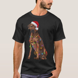 Camiseta Ridgeback Ridgeback Natal Luzes Xmas Cão Amor
