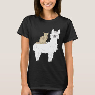 Camiseta Ridículo Gato Andando Llama Alpaca Amante de os an