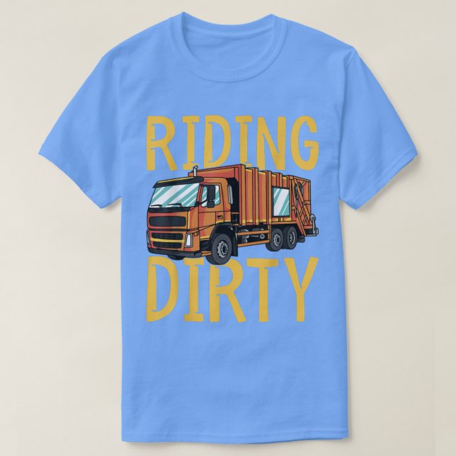Camiseta Riding Dirty - Trash Garbage Kids City Trash Truck (Frente do Design)