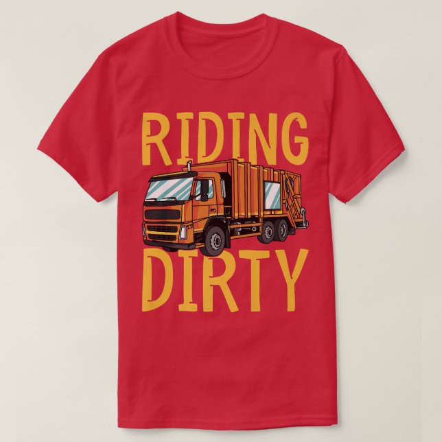 Camiseta Riding Dirty - Trash Garbage Kids City Trash Truck (Frente do Design)