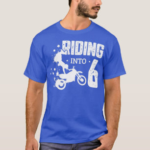 Camiseta Riding into 6 Dirtbike Kids 6th Birthday 6 yr