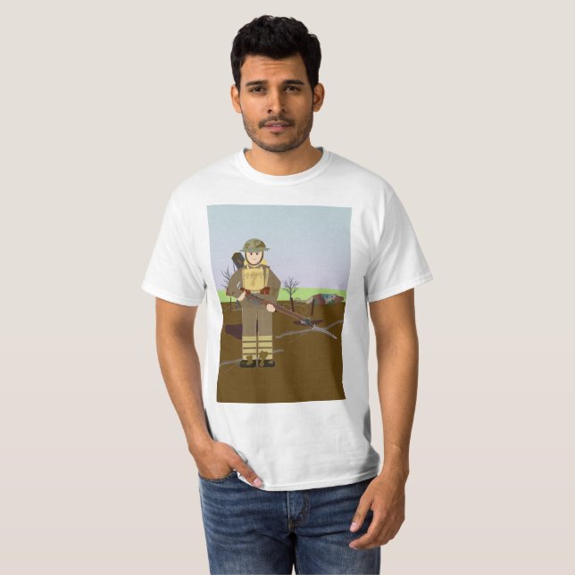 Camiseta Rifleman 3# britânico (Primeira Guerra Mundial) (Frente Completa)