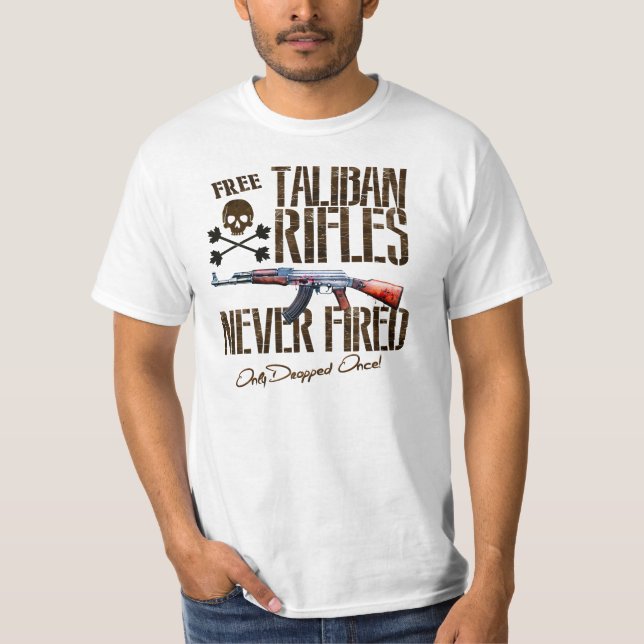 Camiseta Rifles livres - nunca ateados fogo, deixado cair (Frente)