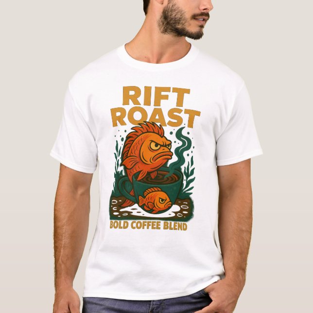 Camiseta Rift Rast Fish Coffee T Shirt - Café Negrito E Eng (Frente)
