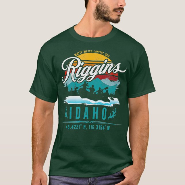 Camiseta Riggins Idaho River Rafting White Water Capital (Frente)
