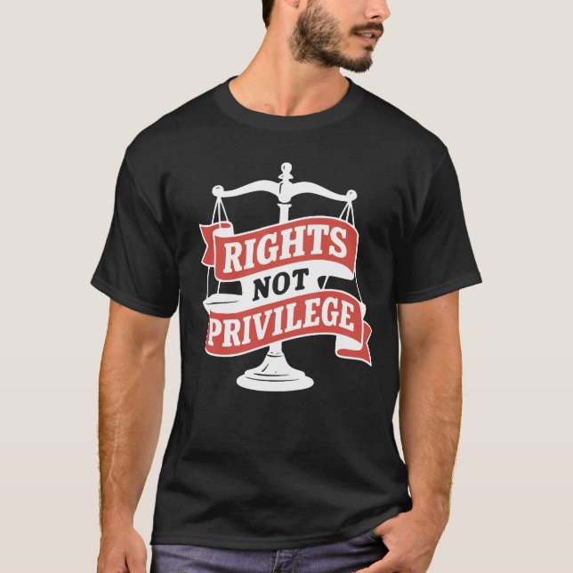 Camiseta Rights Not Privilege - Vintage Social Justice (Frente)