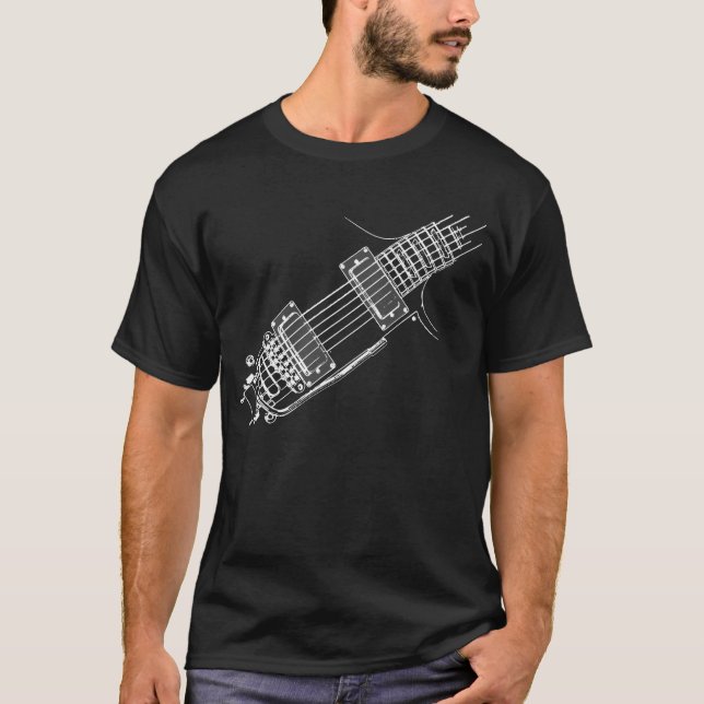 Camiseta Righty da forma do guitarrista BRANCO (Frente)