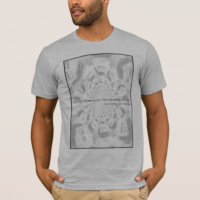 Camiseta Rilke, "eu vivo minha vida no alargamento (Frente)