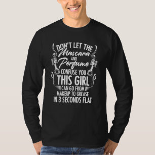Camiseta Rímel e Perfume, sou uma mulher e um sarcasmo mecâ