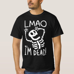 Camiseta Rindo à beça Estou Morto Roupa de Halloween Pregui