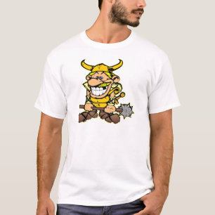 Camiseta Rindo de Cartoon Viking