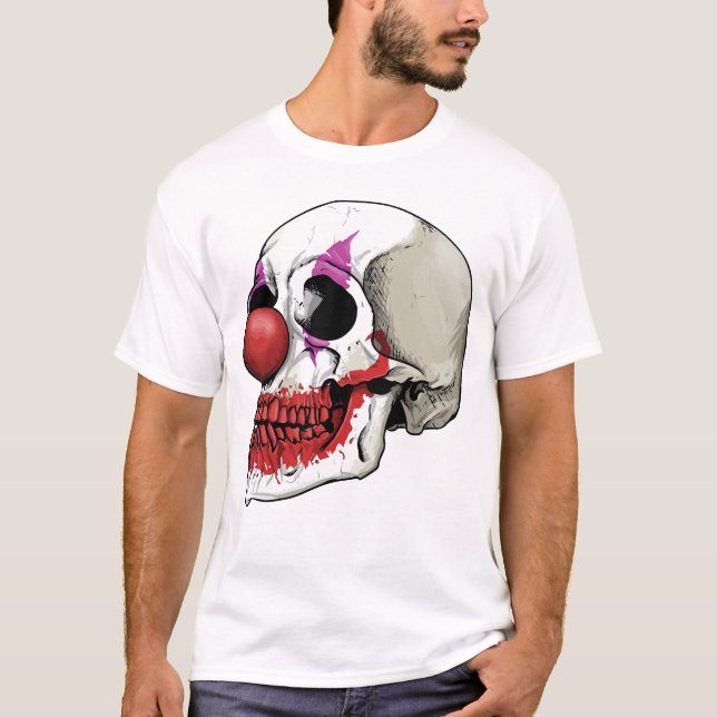 Camiseta Rindo do crânio de palhaço - Destino até a morte (Frente)