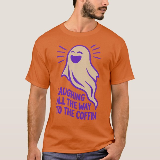Camiseta Rindo Fantasma | Dia de as Bruxas engraçado (Frente)