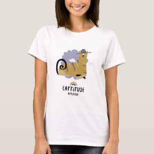 Camiseta Rindo Gato de Cattitude Gato engraçado