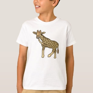 Camiseta Rindo, Girafa, Um Bicho De Cartoon Gelado.