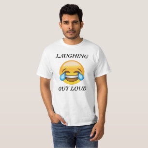 Camiseta Rindo para fora o t-shirt alto de Emoji