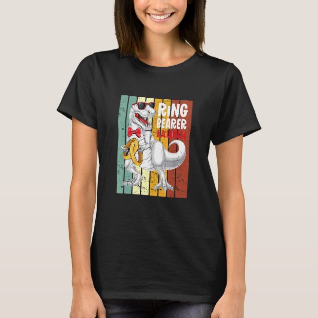 Camiseta Ring Bearer Saurus Dinosaur T Rex Noun Attendan (Frente)