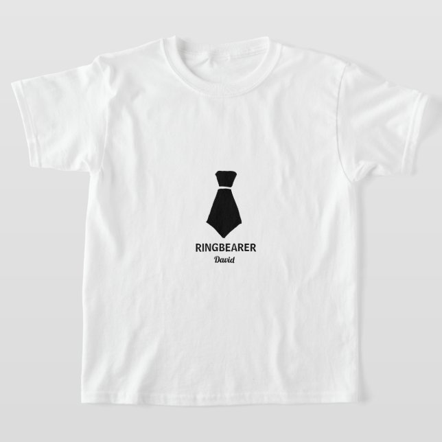 Camiseta Ringbearer Vestir-Se Amarre Nome Personalizado Cas (Postura )