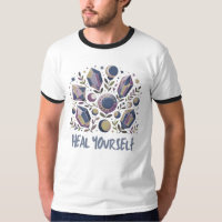 Camiseta Ringer Cura-te - Camisa Cristal Celestial