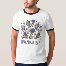 Camiseta Ringer Cura-te - Camisa Cristal Celestial