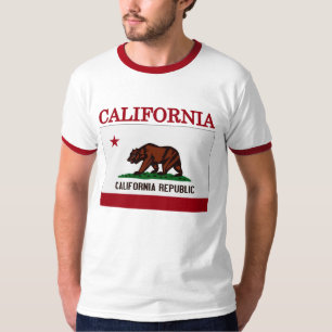 Camiseta Ringer Flag do Estado da Califórnia