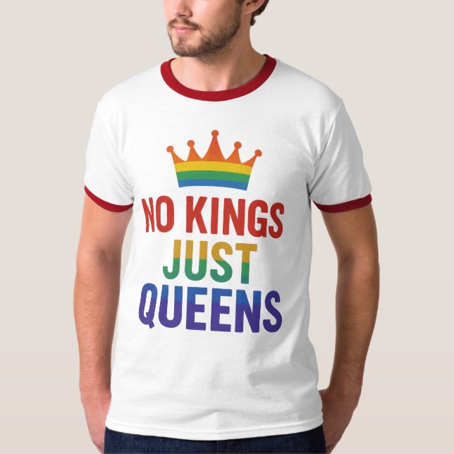 Camiseta Ringer No Kings Just Queens (Frente)