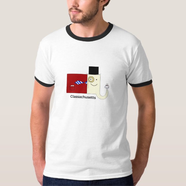 Camiseta Ringer-Shirt dos Massachusetts (Frente)