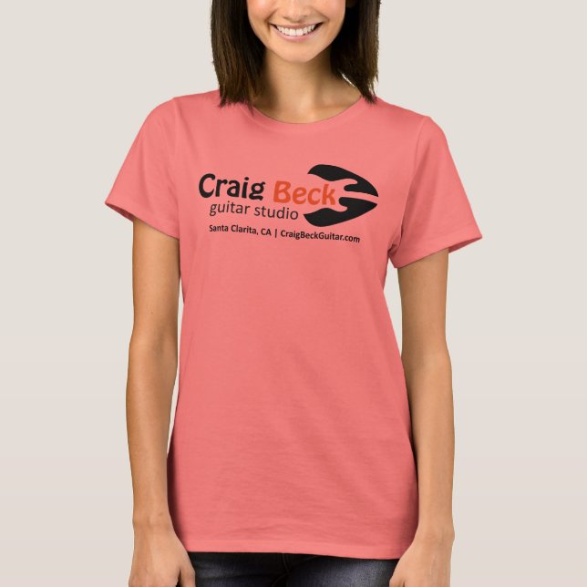 Camiseta Ringer Tee feminino | Craig Beck Guitar Studio (Frente)