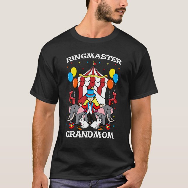 Camiseta Ringmaster Avó Funcionarios de Eventos do Circo Av (Frente)