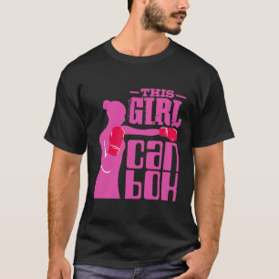Camiseta Ringue de Boxe Fitness Menina Com Luvas - Eu Amo C