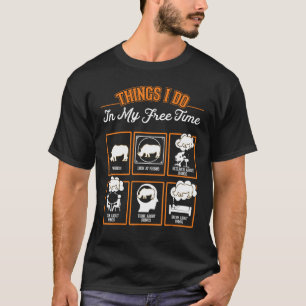 Camiseta Rino Coisas Que Faço No Meu Tempo Livre