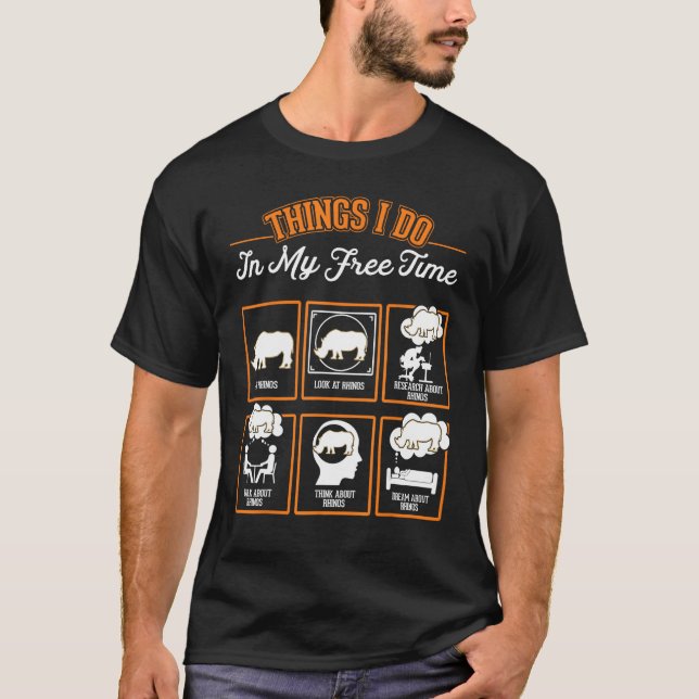 Camiseta Rino Coisas Que Faço No Meu Tempo Livre (Frente)