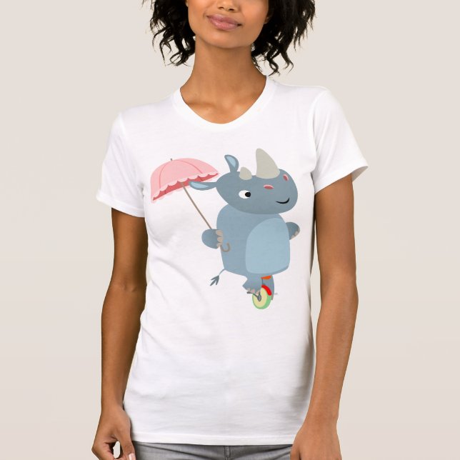 Camiseta Rino com guarda-chuva na camiseta-T da Unicamp (Frente)