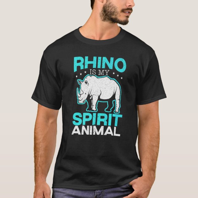 Camiseta Rino é meu espírito Rinoceronte Animal Rinoceronte (Frente)