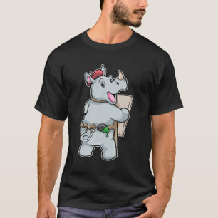 Camiseta Rino em pintura com cores