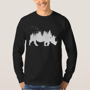 Camiseta Rinoceronte Artsy Floresta Animal Vida Selvagem Se