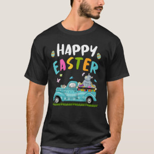 Camiseta Rinoceronte Bonito Com Coelhinho De Ovo De Caça A