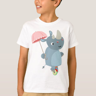 Camiseta Rinoceronte com o guarda-chuva no t-shirt das