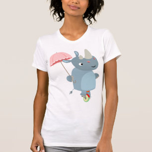 Camiseta Rinoceronte com o guarda-chuva no t-shirt das