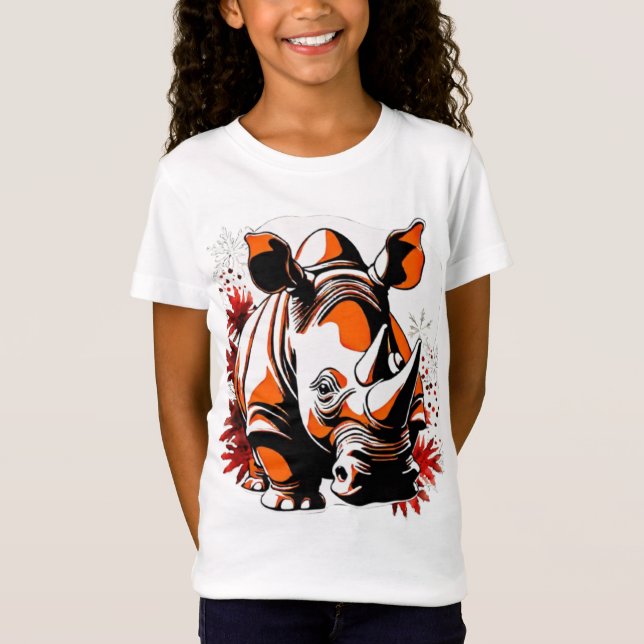 Camiseta Rinoceronte fofo de Natal (Frente)
