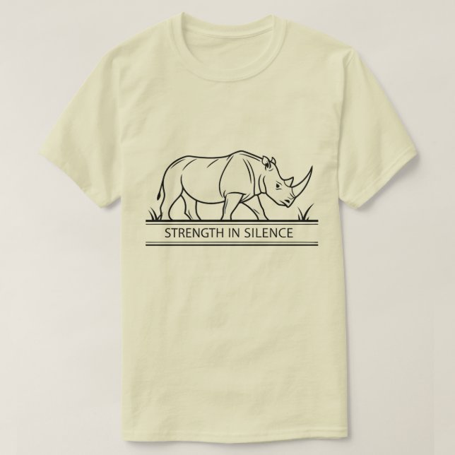 Camiseta Rinoceronte - Força no Silêncio (Frente do Design)