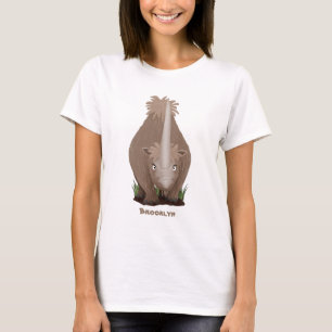 Camiseta Rinoceronte peludo fofo cartoon elasmotherium