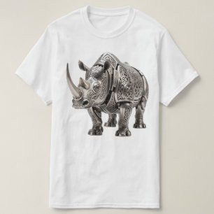 Camiseta Rinoceronte Prateado Celta Poderoso com Nó Intrinc