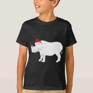 Camiseta Rinoceronte Santa Hat - Natal Pajama