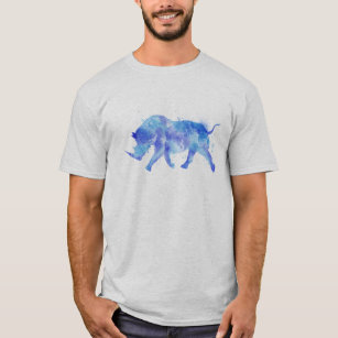 Camiseta Rinocerontes Aquarelas Ilustração Perda